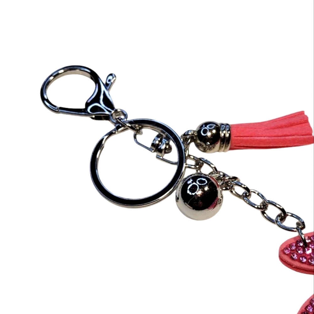 Pink Rhinestone Bunny Keychain - Picture 2 of 4